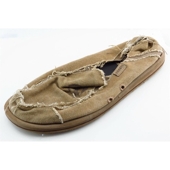 Skechers Shoes Sz 9 M Round‎ Toe Brown Loafers Fabric Men - Picture 1 of 7